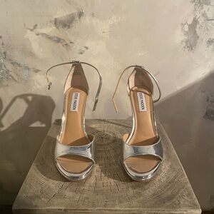 Steve Madden Metallic Silver Heels
